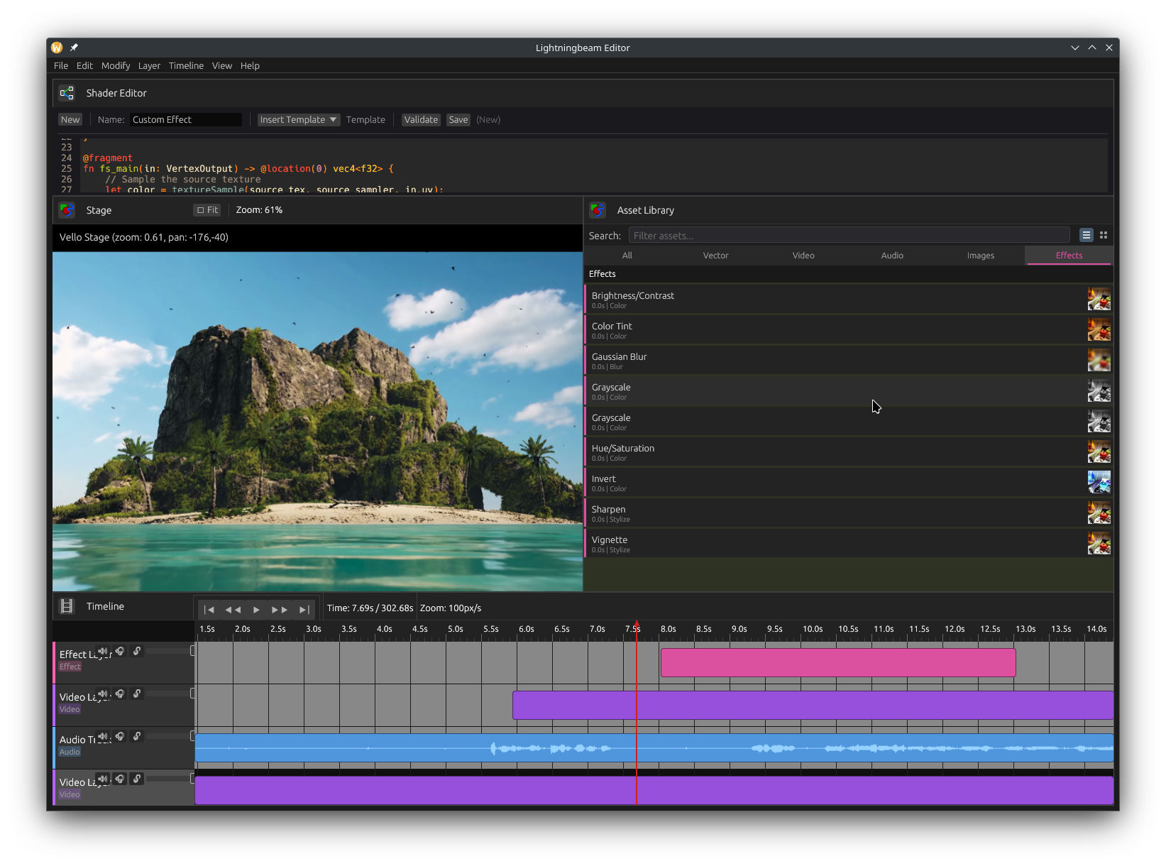 Video editing in Lightningbeam